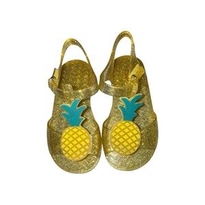 The Children's Place Gold Glitter Pineapple Jelly Sandals